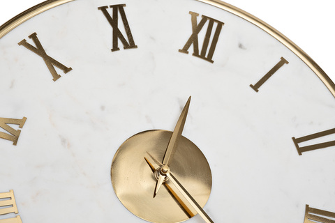 Часы настенные d40см Garda Decor белый мрамор/золото с римскими цифрами