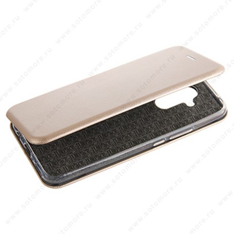 Чехол-книжка для Huawei Mate 20 Lite - book case книжка желтое золото