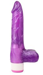 Фиолетовый вибратор Luv Pleaser - 20 см. - 