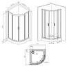 Am.Pm W90G-401-080BT Душевое ограждение Gem 1/4 Rond 80x80 стекло прозрачное, профиль черный матовый, без