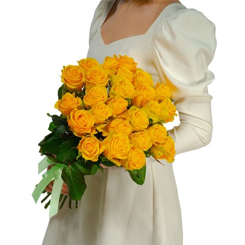 Букет 25 желтых роз Россия
