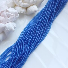 Бусины стеклянные лазурные круглые 2 мм, К208