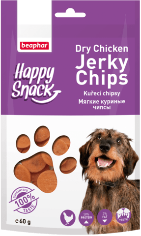 Купить бефар Beaphar Happy Snack Dry Chicken Jerky Chips мягкие куриные чипсы для собак