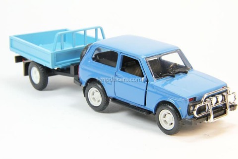 VAZ-21213 Niva Lada with trailer Bison (blue) Agat Mossar Tantal 1:43