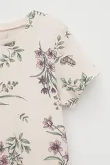 туника  для девочки  КР 302714-1/розовый,полевые бабочки к553