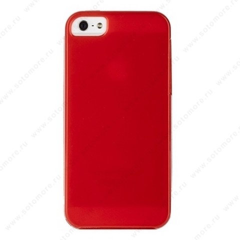 Накладка силиконовый TPU для Apple iPhone SE/ 5s/ 5C/ 5 глянцевый красный