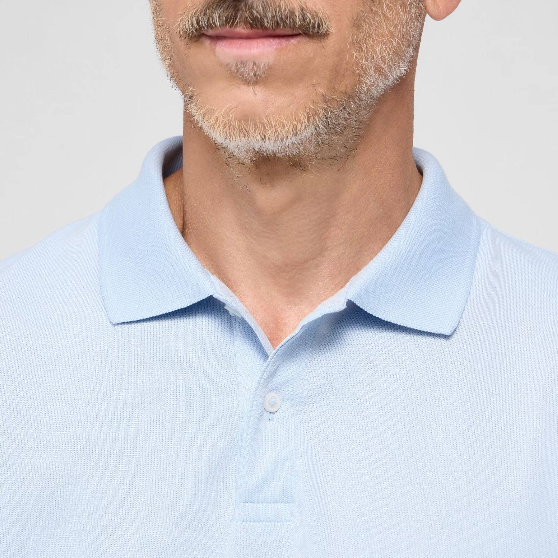 Поло мужское Eterna Slim Fit 2225-G16P-15 голубое, короткий рукав