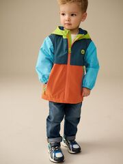 Куртка непромокаемая с капюшоном для мальчика Next Q61-761, Синий, Оранжевый