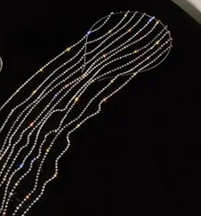 Ободок однорядный для волос из кристаллов с длинными подвесками