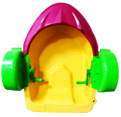 Механическая бамперная лодка "Катамаран" 93*85*20 см, цвет желтый с розовым