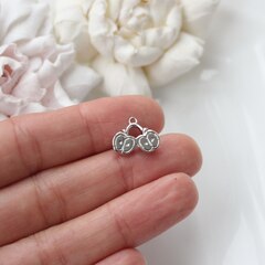 Подвеска Яблоко 12*14 мм, родий, П040