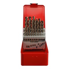 Набор сверл по металлу 1-13мм 25шт DIN338 HSSE-Co5 130° (мет. кейс) H-Tools Pro 215215PRO