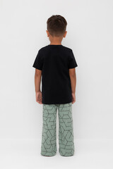 пижама  для мальчика  К 1599/черный,геометрия