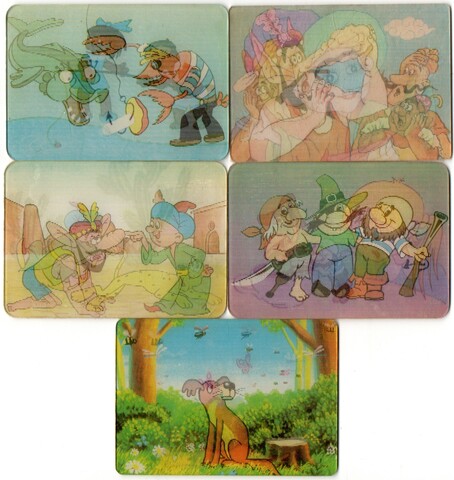 № 51 Набор из 5 стерео Календариков. Мультфильмы СССР 1990 г.