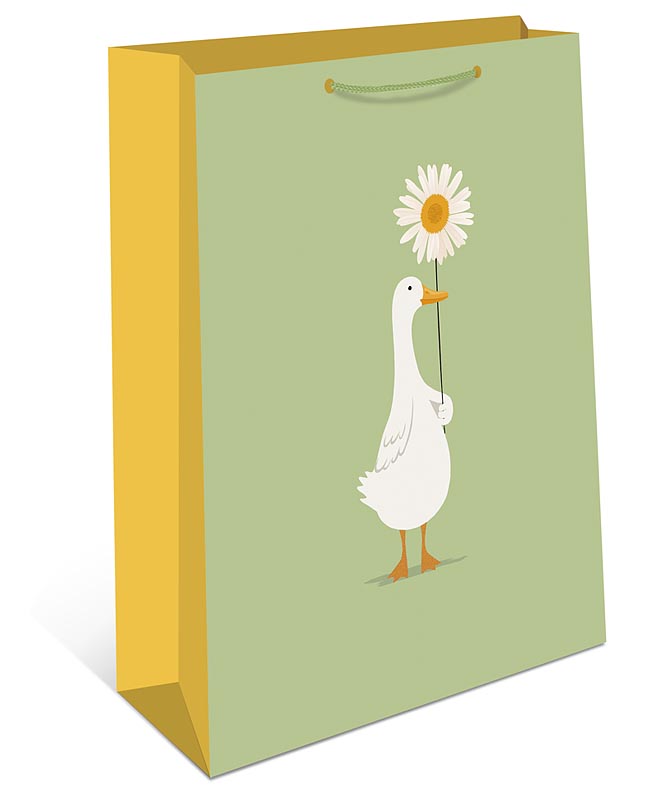 Пакет подарочный M вертикальный, Гусь, 26*32*12 см (Д*В*Ш), 1 шт.