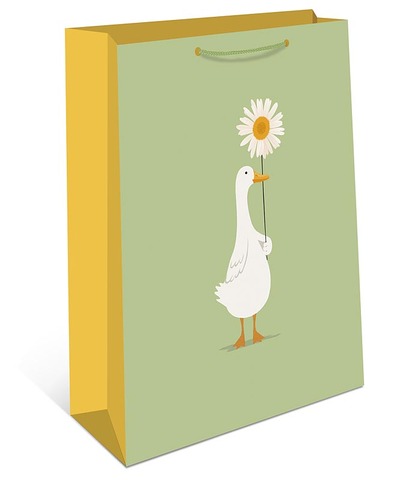 Пакет подарочный M вертикальный, Гусь, 26*32*12 см (Д*В*Ш), 1 шт.