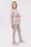 Утепленный спортивный костюм для беременных и кормящих 16041 светлый какао меланж