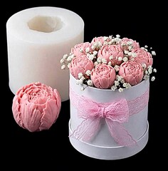 Силиконовый молд 3D-Пион в бутоне