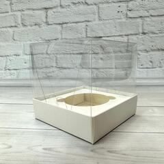 Коробка для 1 капкейка с прозрачным куполом 10х10х10 см