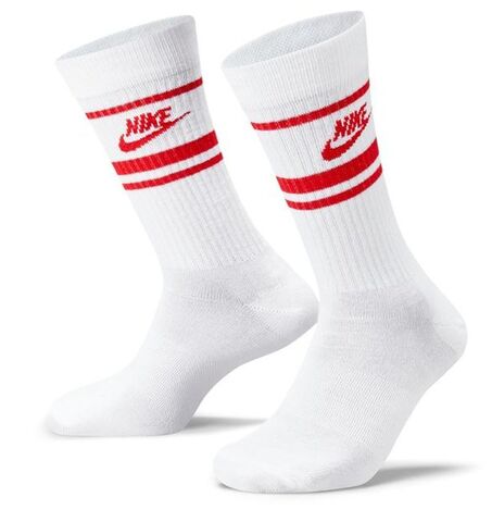 Теннисные носки Nike Sportswear Everyday Essential Crew 3P - white/unioversity red/university red