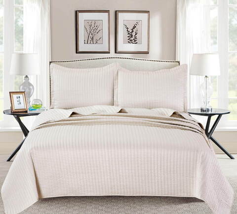 Покрывало 160x220 и наволочка 50х70 Sofi De MarkO Микаэлла кремовое