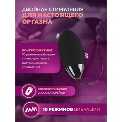 Виброяйцо Alive Magic Egg MAX черное с пультом ДУ
