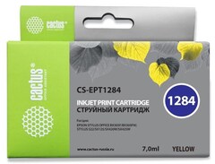 Картридж струйный Cactus CS-EPT1284 T1284 желтый (7мл) для Epson Stylus S22, S125, SX420, SX425, Office BX305