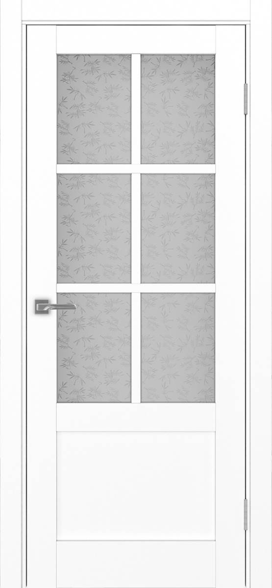 Дверь межкомнатная Оптима Порте Турин 541ПФ.2221, цвет белый снежный, экошпон, стекло Дали
