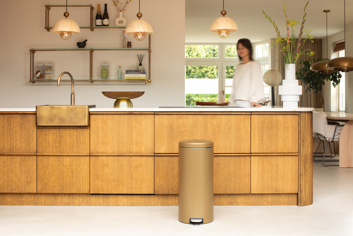 Мусорный бак newIcon (30 л), Медовая латунь, арт. 238581 - фото 6