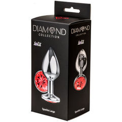Анальная пробка Lola Toys Diamond Sparkle Large, серебро Красный, коробка