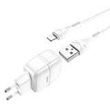 Комплект СЗУ (адаптер на 2 USB + кабель USB на Lightning) Hoco C77A (Белый) Сетевое зарядное устройство