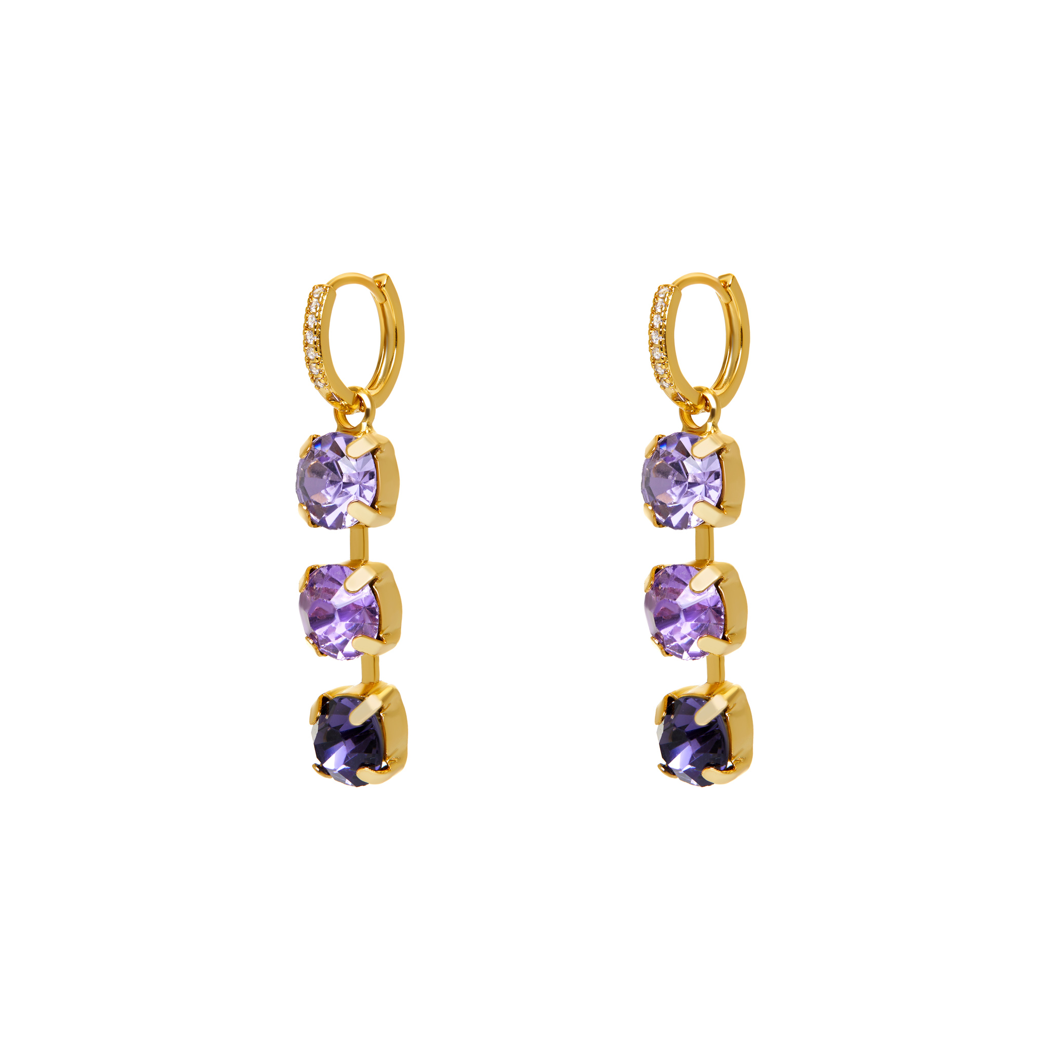 DÉJÀ VU Серьги Large Crystal Earrings – Lilac déjà vu серьги chic earrings – crystal gold