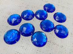 Стразы пришивные акрил, d 2,5 см, электрик