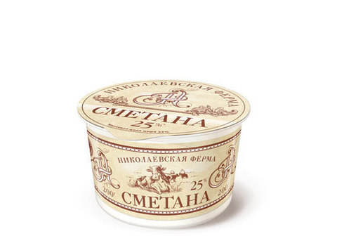 Сметана 25% "Николаевская ферма", 200г