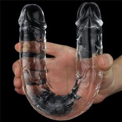 Прозрачный двусторонний фаллоимитатор Flawless Clear Double Dildo - 30 см. - 