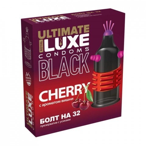 Презерватив LUXE Black Ultimate Болт на 32, черный, аромат вишни (1 шт.)