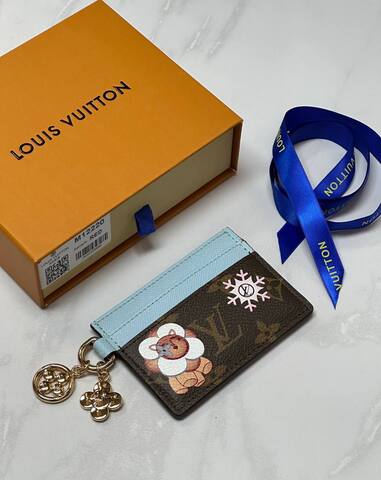 Держатель для карт Louis Vuitton Charms, нежно-голубой