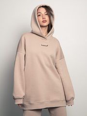 Худи женское оверсайз с начесом new basis песочный