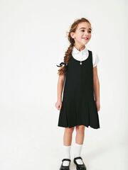 Сарафан школьный на молнии для девочки Next 384-149, Черный
