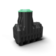 Септик Мультпласт Термит Трансформер 2.0 PR 2000 л. горизонтальный / 800 л. в сутки / 2-4 чел. / принудительный сброс (2000x1000x2100см;125кг;черный) - арт.555481