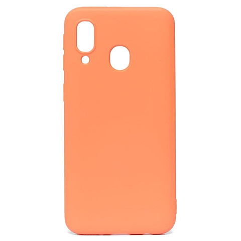 Чехол для Samsung (A405) Galaxy A40 Софт тач мягкий эффект / микрофибра светло-оранжевый