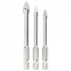 Набор сверл по керамической плитке 5-6-8 мм шестигранный хвостовик  Matrix