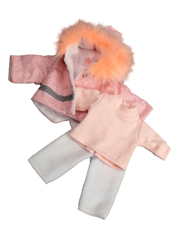Куртка, футболка и рейтузы - Розовый. Одежда для кукол, пупсов и мягких игрушек.