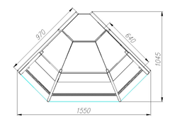 Холодильная витрина CARBOMA ВХСу-1 PALM 2 (GC95 VM-5) динамика, внешний угол 90