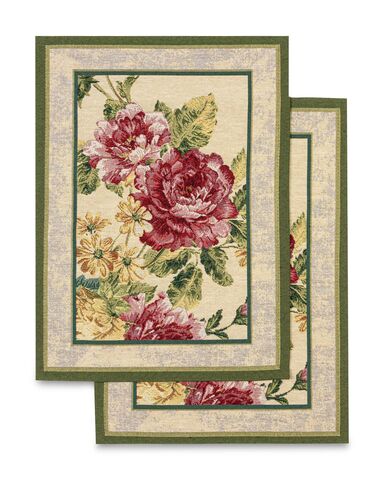 Набор салфеток сервировочных 2шт 35х45см Mix&Match Home Королевский пион бежевый