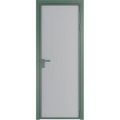 Алюминиевая дверь 1AP зелёный воск лайт грей элегант