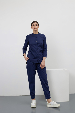 Блуза женская м297 toray стретч темно-синийSZ6