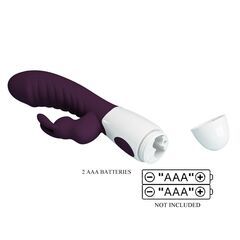 Фиолетовый вибратор-кролик Naughty Bunny - 19,8 см. - 