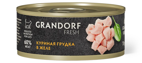 GRANDORF FRESH Куриная грудка в желе для взрослых кошек 70 г