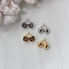 Подвеска Яблоко 12*14 мм, родий, П040